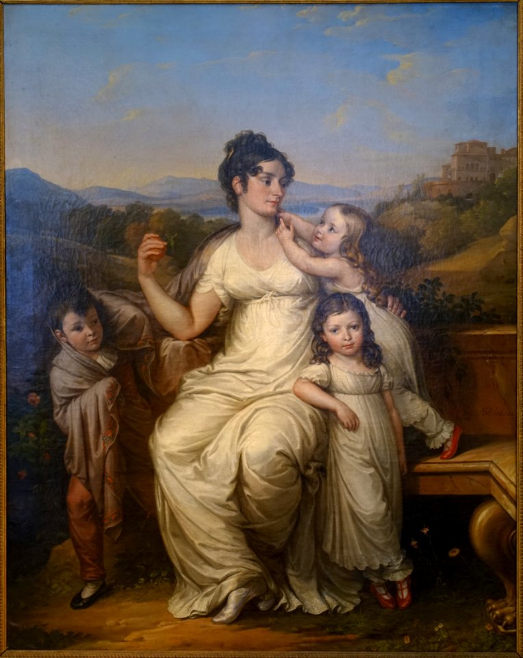 Maria Theresia Josepha Reichsgrafin von Fries with her eldest children, by Josef Abel, 1811, oil on canvas - Germanisches Nationalmuseum - Nuremberg, Germany - DSC03429