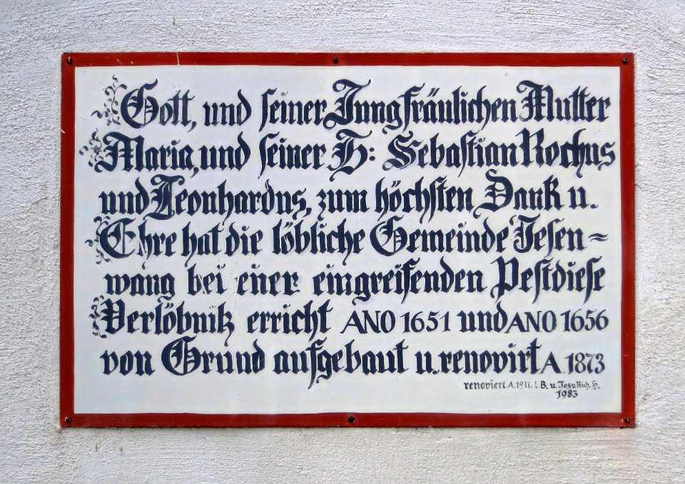 Maria Trost Jesenwang Tafel