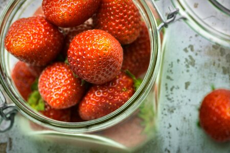 Healthy jar strawberries