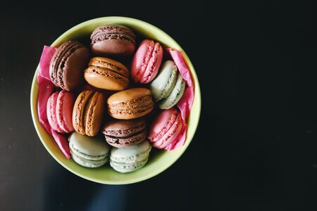 Macaroons pastries sweets photo