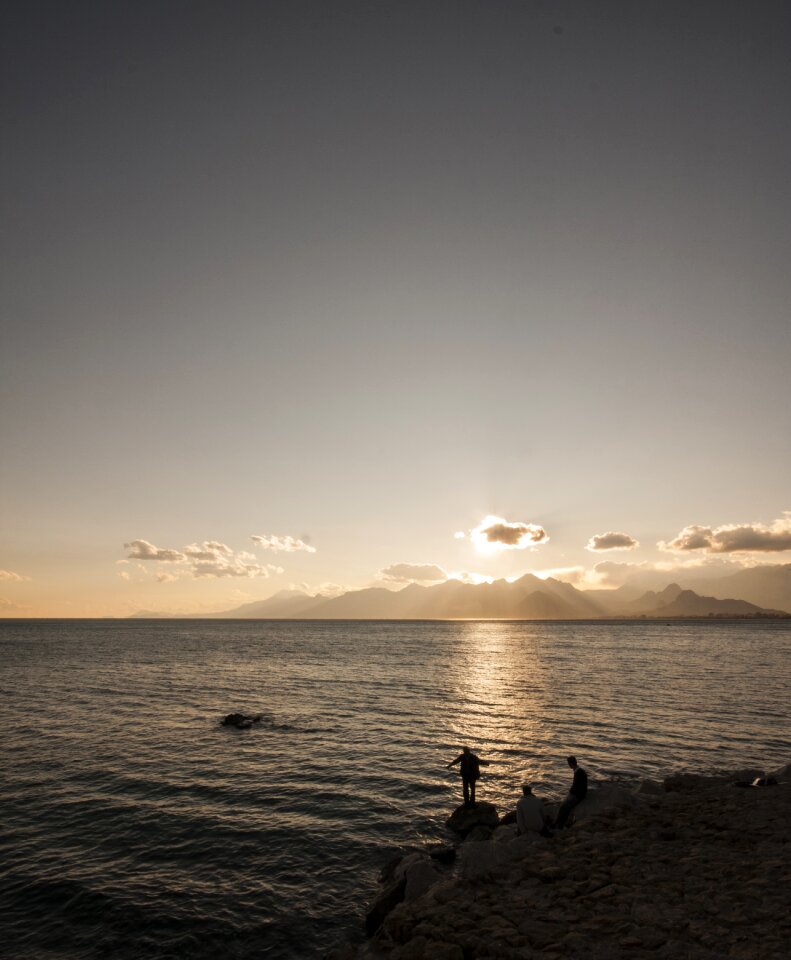 Sunset marine wave