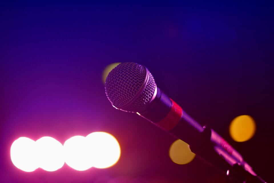 Bright close-up karaoke