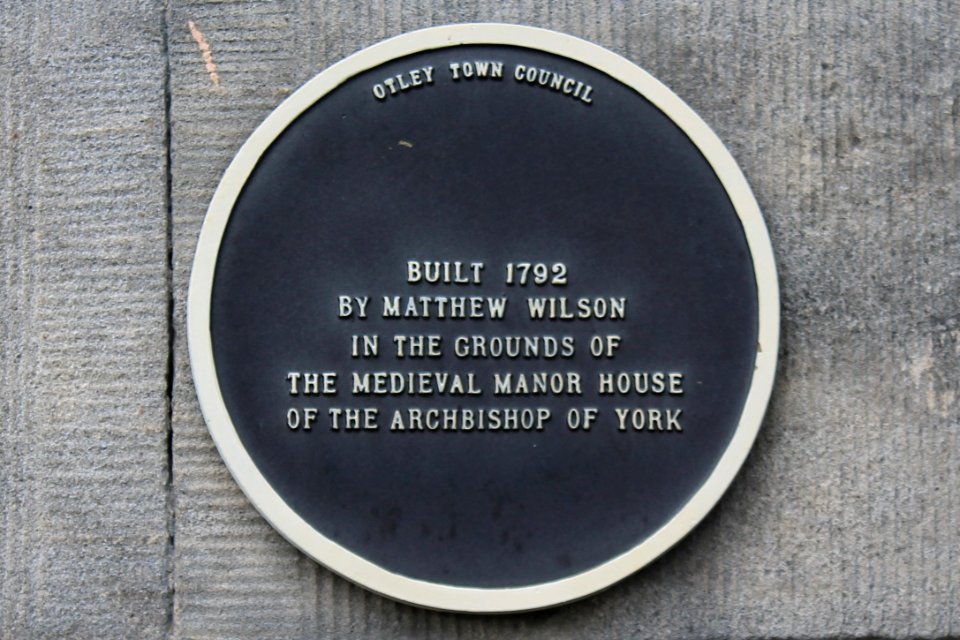 Manor House - Otley Town Council Black Plaque