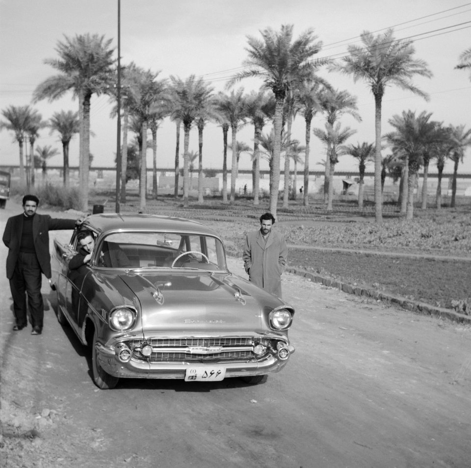 Mannen, auto's, palmbomen, Bestanddeelnr 250-8607