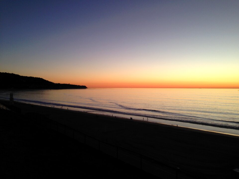 Coast silhouette dusk