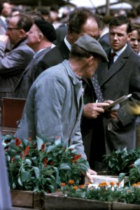 Mannen, vrouwen, straatbeelden, bloemen, Bestanddeelnr 254-7108