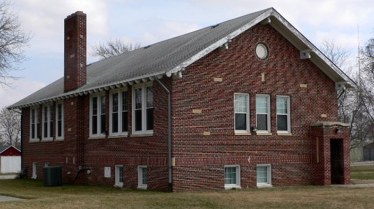 Manley, Nebraska school from NW 1