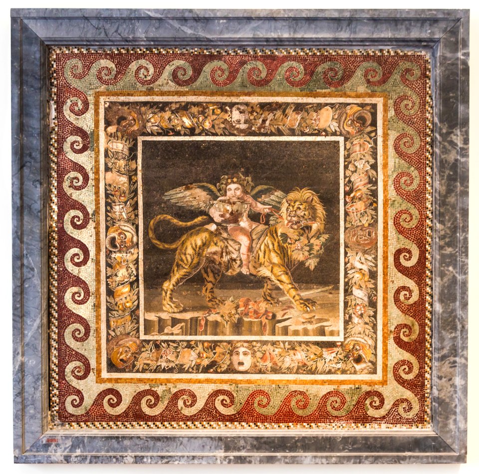 MANNapoli 9991 Young Dionysos Tigre mosaic