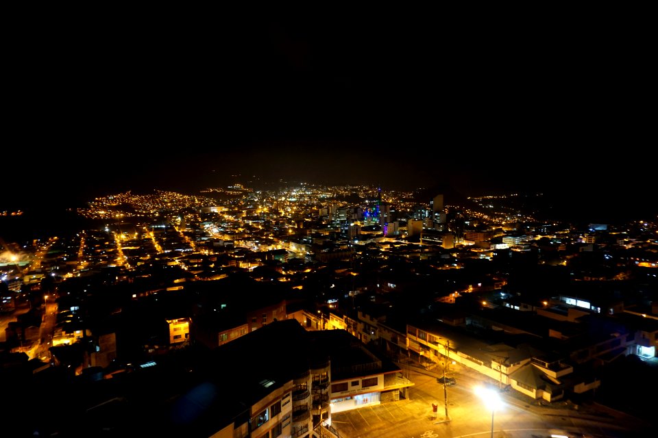 Manizales city center at night