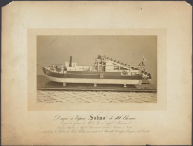 Maquette van een stoombaggerschip, Bestanddeelnr 608