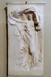 Maquette for the Melvin Memorial in Sleepy Hollow Cemetery, by Daniel Chester French, 1906-1907, plaster - Concord Museum - Concord, MA - DSC05702