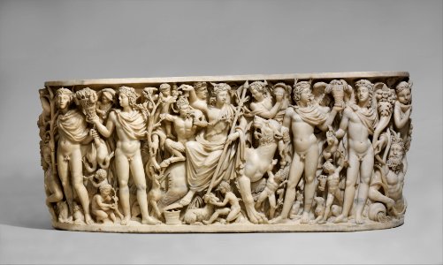 Marble sarcophagus with the Triumph of Dionysos and the Seasons 3rd century CE