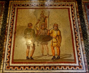 March (calendar mosaic), Roman, 2nd century AD, marble mosaic - Galleria Borghese - Rome, Italy - DSC04827