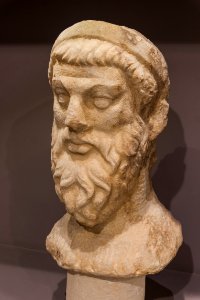 Marble unfinished sculpted head archmus Heraklion photo