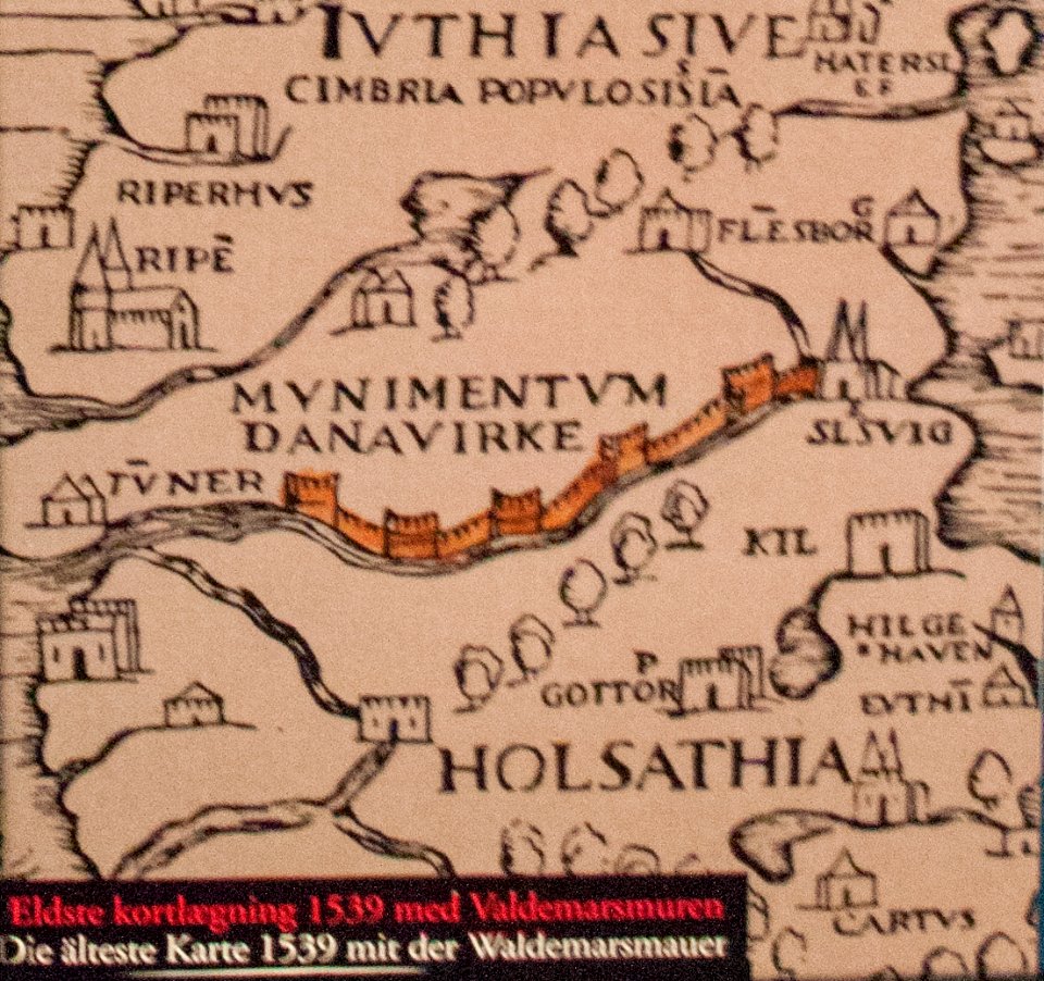 Map with the Danevirke from 1539