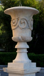 Marble vase, cathedral, Athens, Greece photo