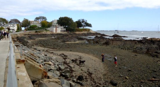Marblehead Massachusetts beach pebbles rocks boats walkway harbor