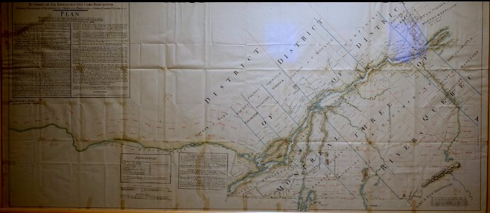 Map of Lower Canada by Jean-Baptiste Duberger (1767-1821), 1795, colored lithograph - Château Ramezay - Montreal, Canada - DSC07499