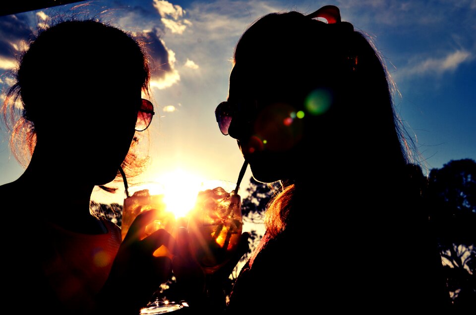 Friends sun rays sunglasses photo