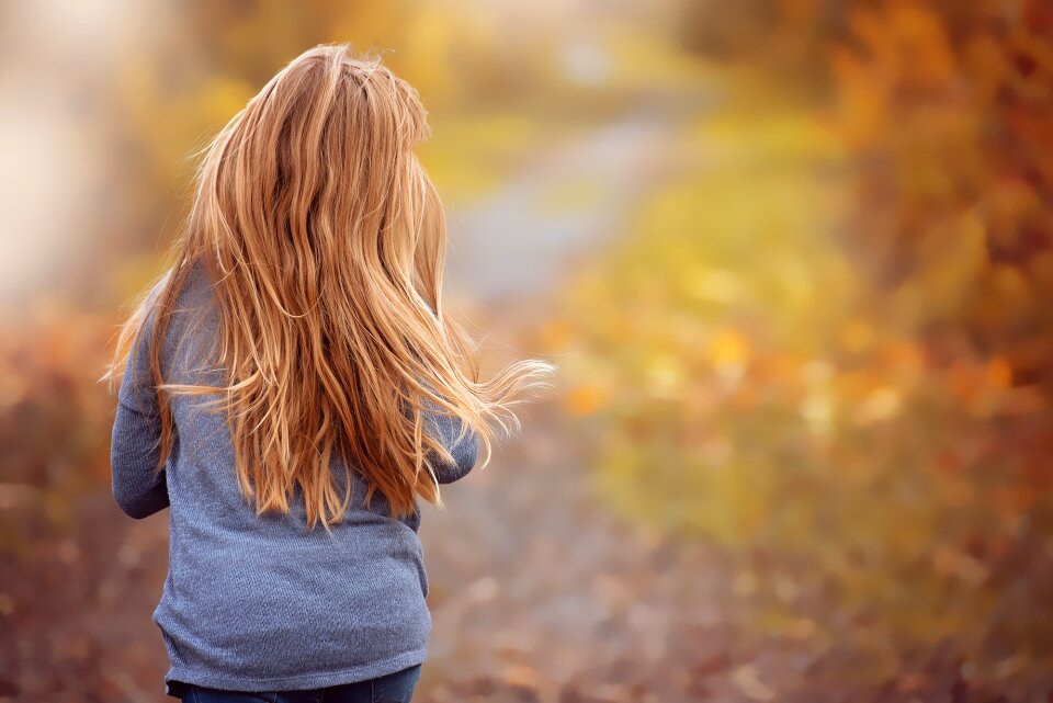 Long hair autumn fall color