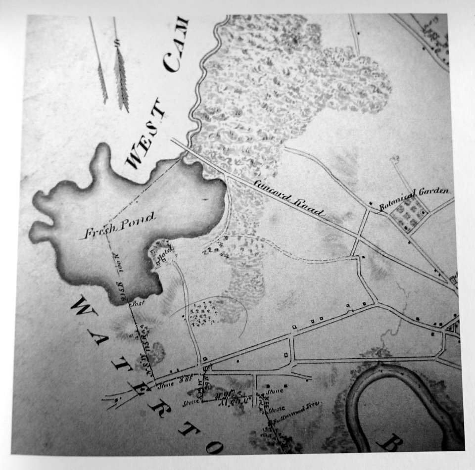 Map of Cambridge (detail) by John Hales, 1830 - reprinted in Fresh Pond, The History of a Cambridge Landscape, by Jill Sinclair, 2009 - Fresh Pond, MA - DSC02574