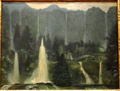 Many Waters, Arthur B. Davies, c. 1905, oil on paper adhered to canvas - Phillips Collection - DSC04954