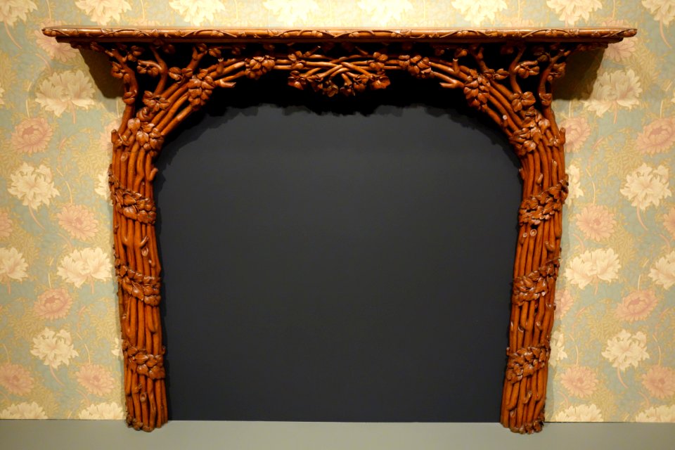 Mantel for Rookwood estate by Henry L. Fry and William H. Fry, 1851-1868, oak - Cincinnati Art Museum - DSC03047