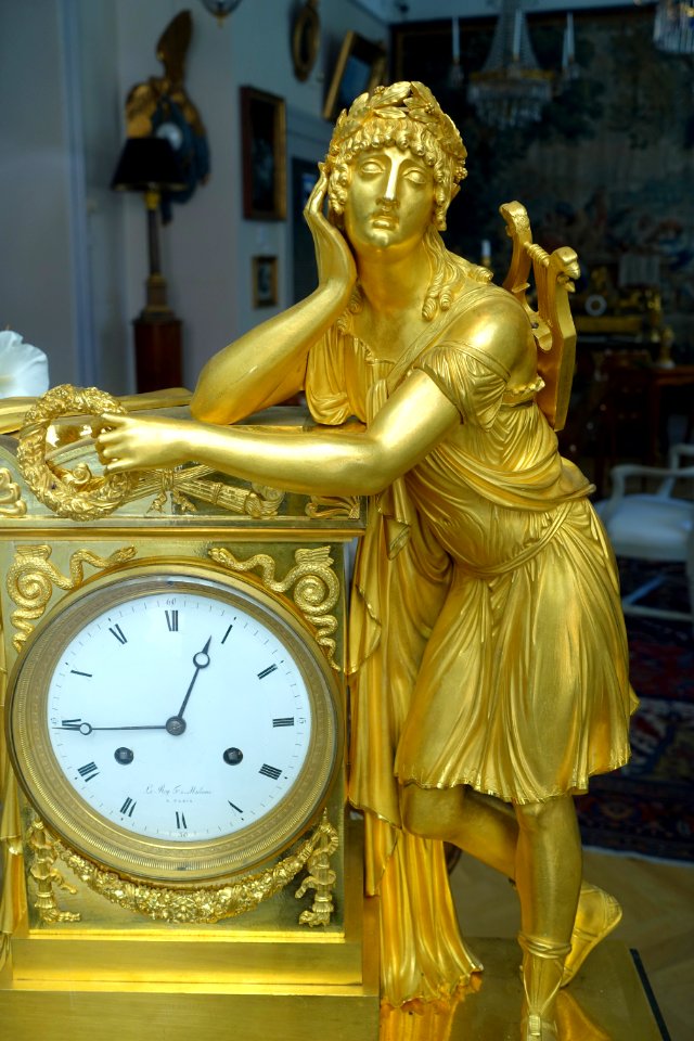Mantel Clock with Orpheus, dial signed Le Roy br. de Madame A Paris - Stockholm, Sweden - DSC00740