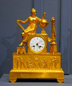 Mantel clock representing Urania or Astronomy, B. J. Vanderveken, active in Brussels, early 1800s, gilt bronze, enamel - Montreal Museum of Fine Arts - Montreal, Canada - DSC08681