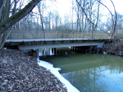 Mühlpleißenbrücke zwischen agra-Park und agra-Messegelände in Markkleeberg Anfang März 2018a