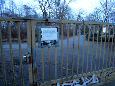 Mühlpleißenbrücke -Ost-Tor- in Markkleeberg Anfang März 2018