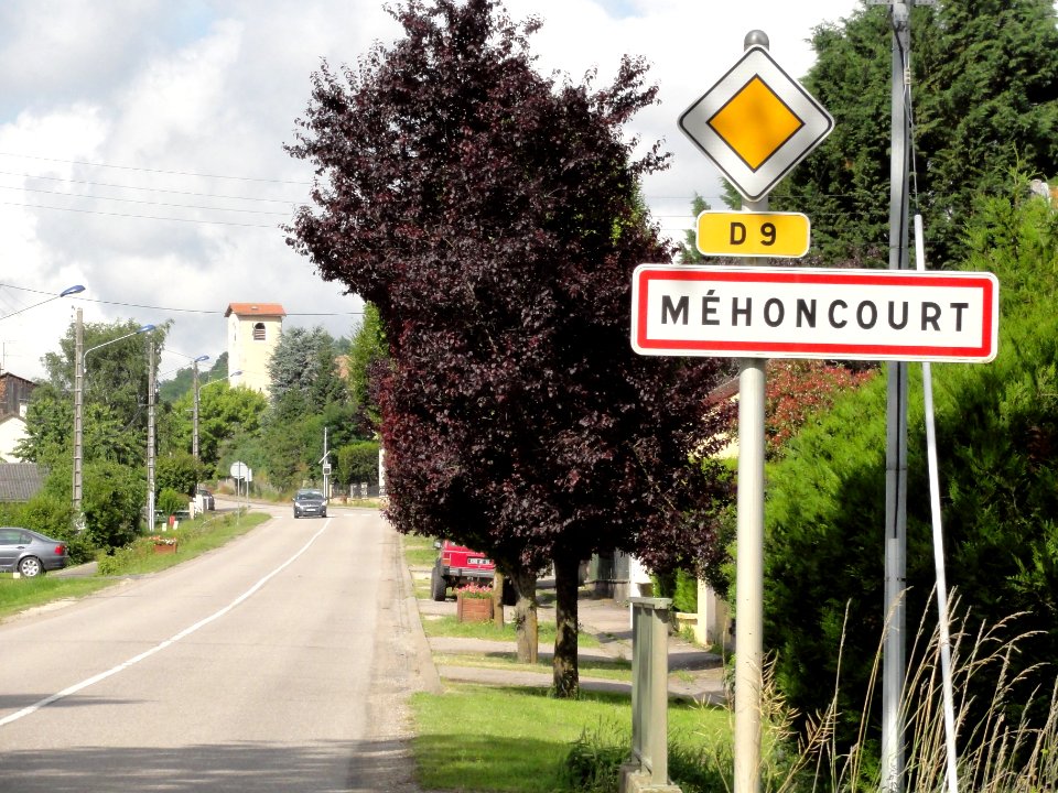Méhoncourt (M-et-M) city limit sign