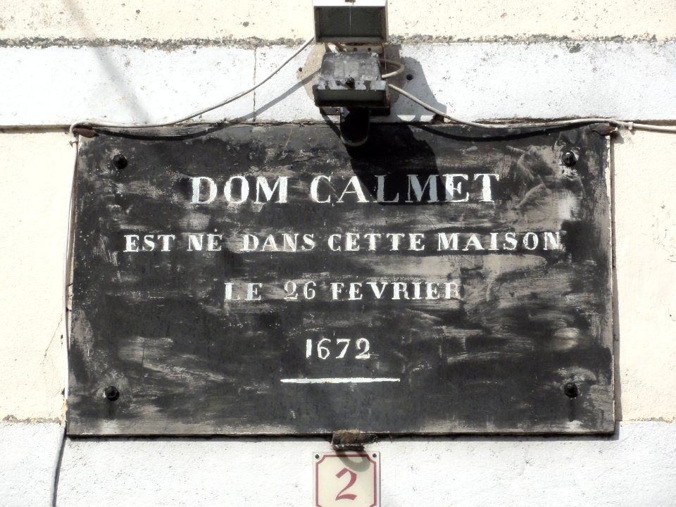Ménil-la-Horgne (Meuse) maison natale Dom Calmet, plaque