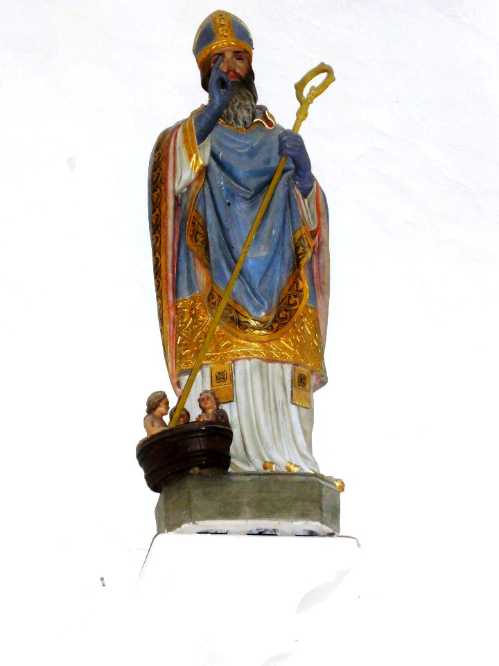 Méligny-le-Petit (Meuse) Église de l'Invention-de-Saint-Etienne, statue Saint Nicolas