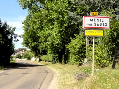 Ménil-sur-Saulx (Meuse) city limit sign