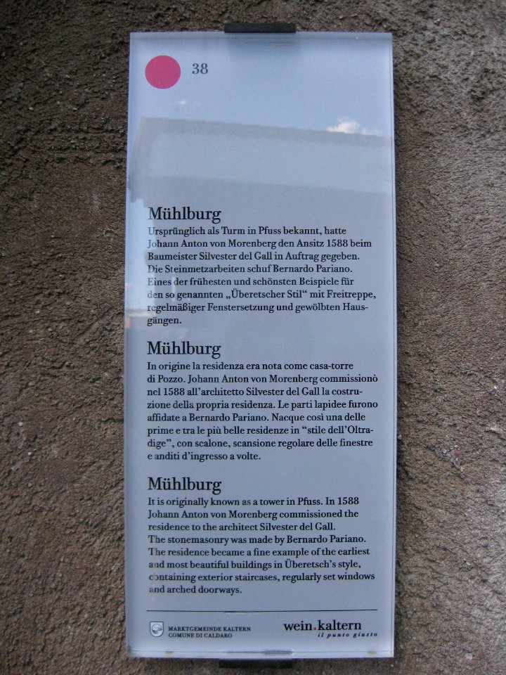 Mühlburg in Pfuß Infotafel