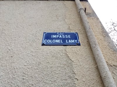 Lyon 8e - Impasse Colonel Lamy, plaque