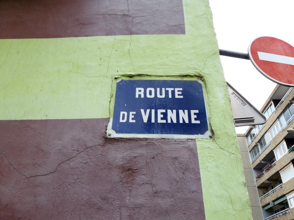 Lyon 8e - Route de Vienne, plaque