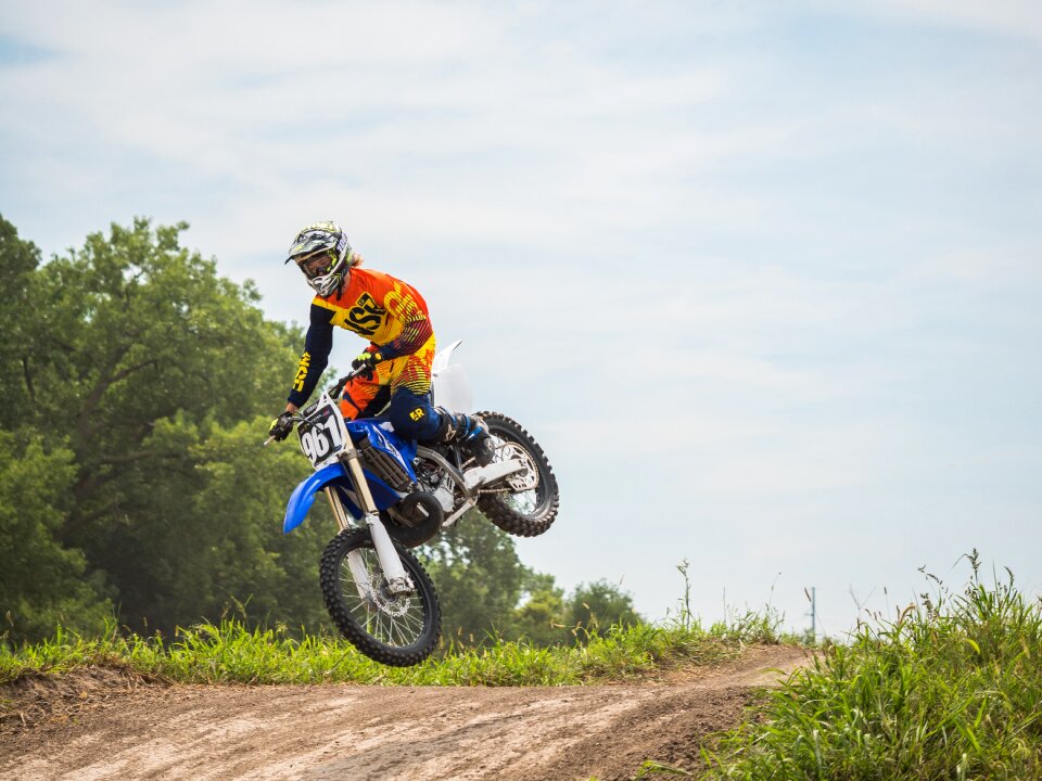 Biker cyclist downhill