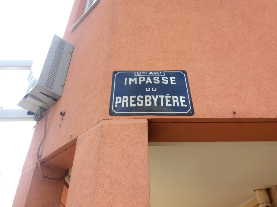 Lyon 8e - Impasse du Presbytère, plaque
