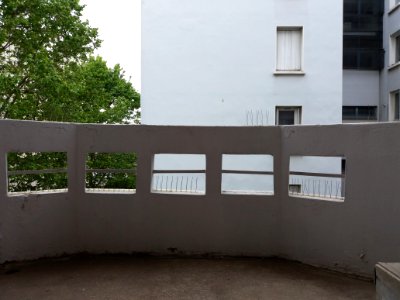 Lyon 8e - Musée urbain Tony Garnier, appartement témoin, mur du balcon