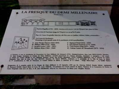 Lyon 8e - Route de Vienne, plaque La fresque du demi-millénaire, première partie
