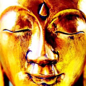 Buddhism gilded statue photo