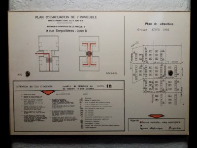 Lyon 8e - Musée urbain Tony Garnier, plan de situation et d'évacuation