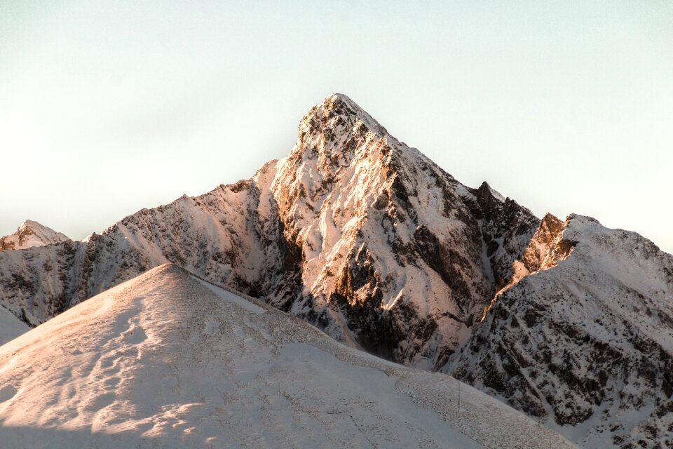 Winter snow mountain peak