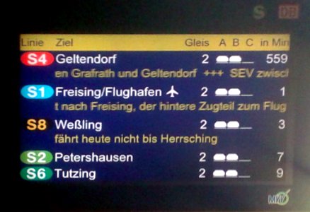 München, S-Bahn, 559 Minuten, 1