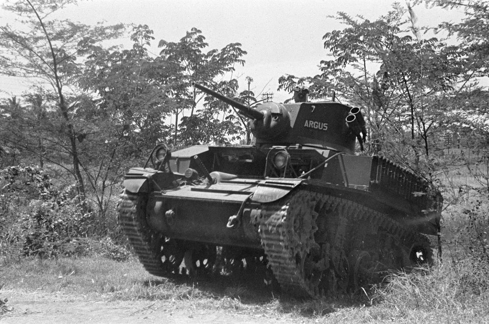 M3A1 Stuart tank Argus 3e eskadron Vechtwagens KNIL, Bestanddeelnr 46-3-2