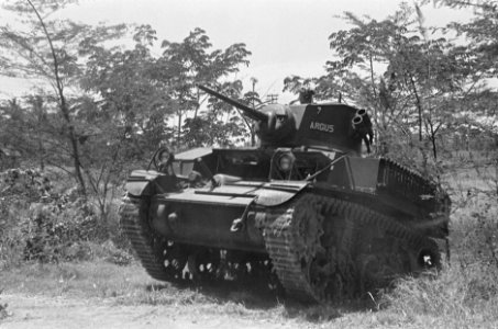 M3A1 Stuart tank Argus 3e eskadron Vechtwagens KNIL, Bestanddeelnr 46-3-2