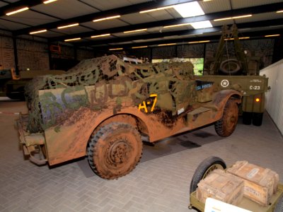 M3A1 Scout Car towed by a recovery truck pic3