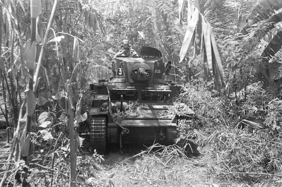 M3A1 Stuart tank Atlas 3e eskadron Vechtwagens KNIL, Bestanddeelnr 46-4-6